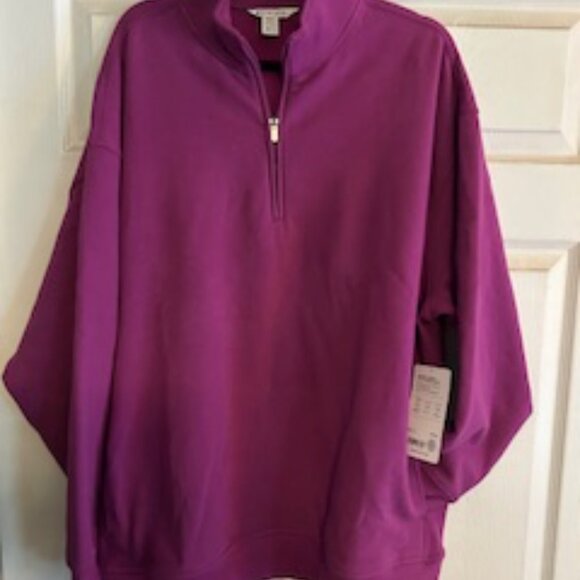 NWT Athleta Berry Forever Fleece 1/4 Zip Sweatshirt - XLT - Picture 4 of 6